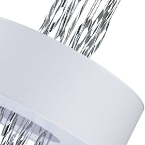 Chandelierias-Modern 5-Light Stainless Steel Accents Drum Pendant-Pendant-Chrome-