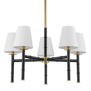 Chandelierias-Modern 6-Light Cone Brass & Black Sculptural Chandelier-Chandeliers-Brass & Black-