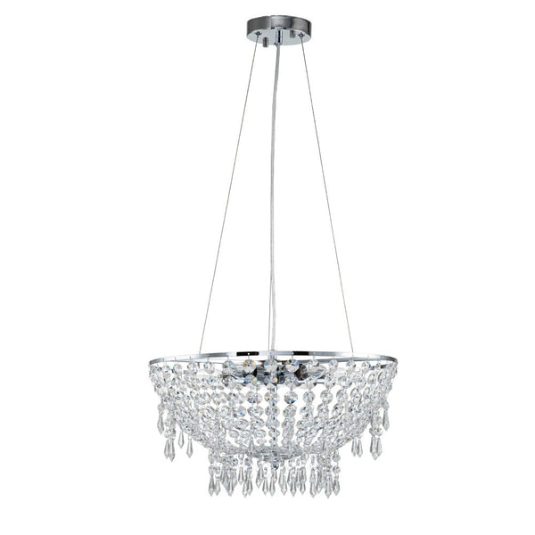 Chandelierias-Modern 6-Light Round Crystal Chandelier-Chandeliers--