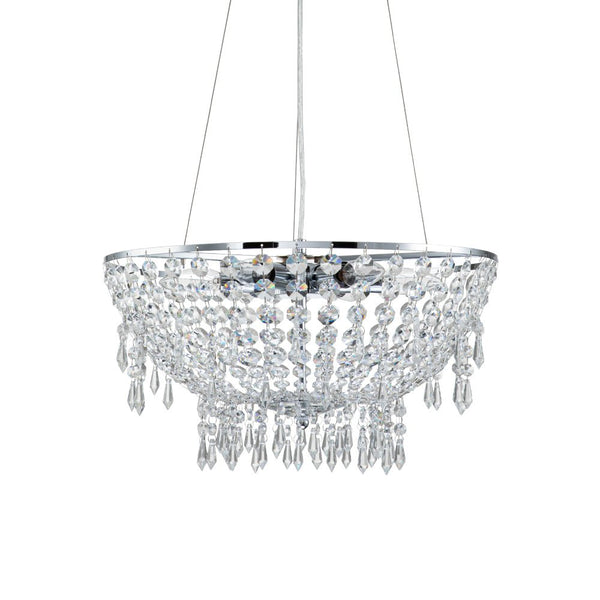 Chandelierias-Modern 6-Light Round Crystal Chandelier-Chandeliers--