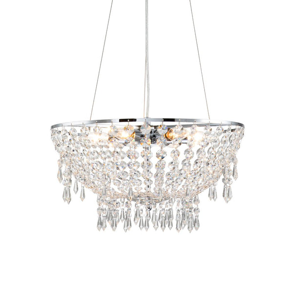 Chandelierias-Modern 6-Light Round Crystal Chandelier-Chandeliers--