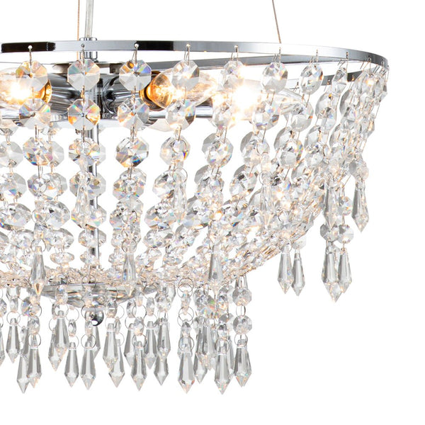 Chandelierias-Modern 6-Light Round Crystal Chandelier-Chandeliers--