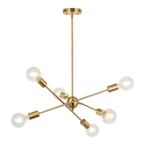 Chandelierias-Modern 6-Light Sputnik Chandelier-Chandelier-8 Bulbs-Black