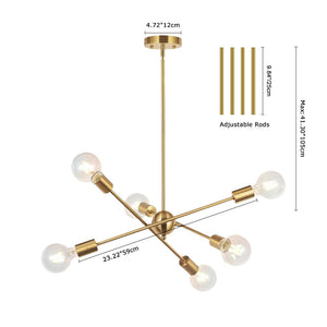 Chandelierias-Modern 6-Light Sputnik Chandelier-Chandelier-8 Bulbs-Gold