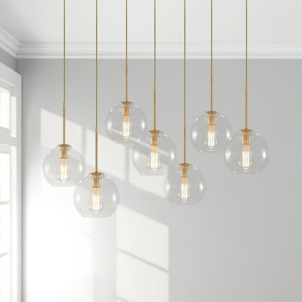 Chandelierias-Modern 7-Light Sculptural Glass Globe Chandelier-Chandelier--