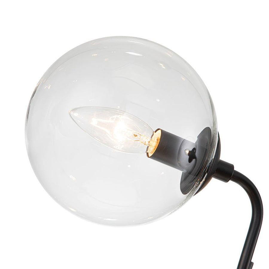 Chandelierias-Modern 9-Light Clear Glass Globe Branch Chandelier-Chandeliers-Black & Gold-
