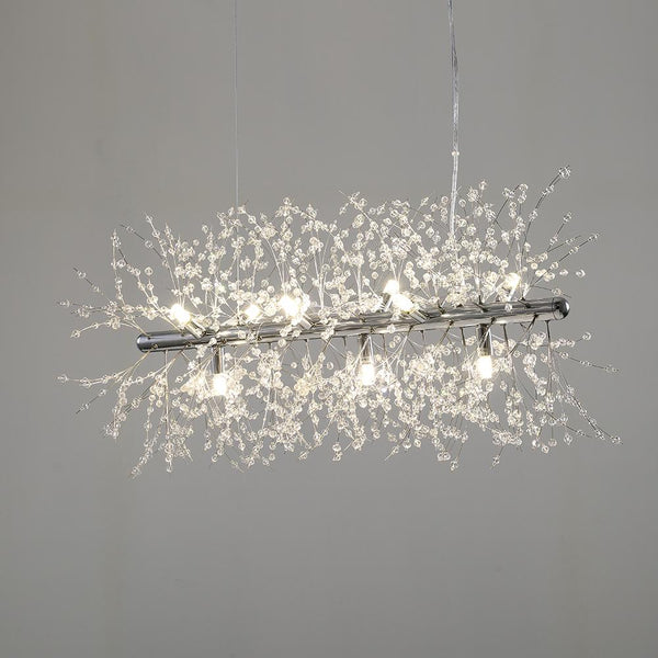 Chandelierias-Modern 9-Light Crystal-Like Linear Chandelier-Chandelier-Chrome-9 Bulbs