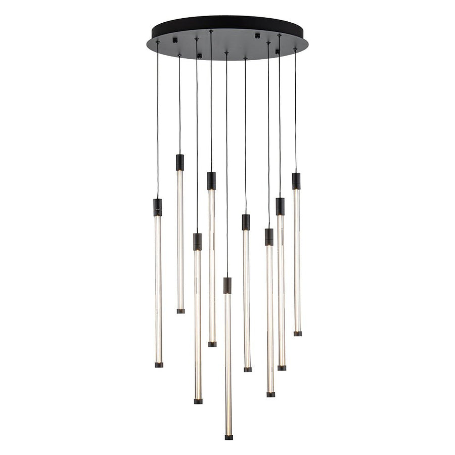 Chandelierias-Modern 9-Light Dimmable Strip LED Cylinder Chandelier-Chandelier-Black (Pre-order)-