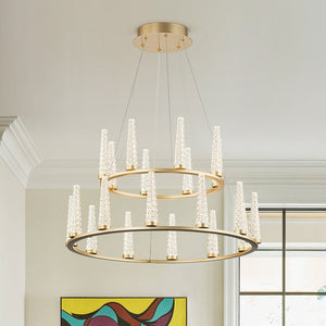 Chandelierias-Modern Acrylic Shade Dimmable LED Wagon Wheel Chandelier-Chandeliers-12-Light (Pre-order & Arrive in 3 Weeks)-
