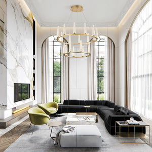 Chandelierias-Modern Acrylic Shade Dimmable LED Wagon Wheel Chandelier-Chandeliers-12-Light (Pre-order & Arrive in 3 Weeks)-