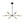 Chandelierias-Modern Adjustable Semi-Flush Sputnik Metal Chandelier-Chandeliers-Black & Brass-6 Bulbs