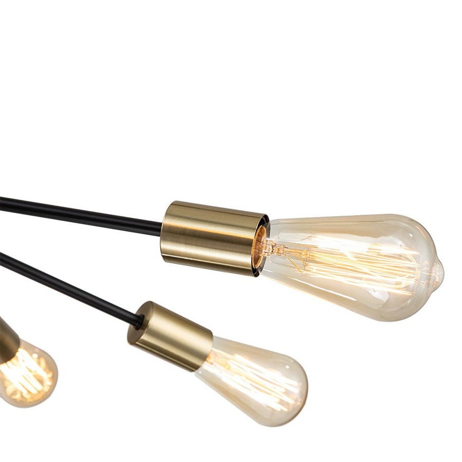 Chandelierias-Modern Adjustable Semi-Flush Sputnik Metal Chandelier-Chandeliers-Nickel-6 Bulbs