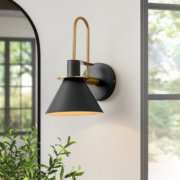 Chandelierias-Modern Bedroom Matte Black Wall Sconce-Wall Light-Black-