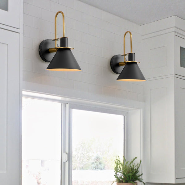 Chandelierias-Modern Bedroom Matte Black Wall Sconce-Wall Light-Black-