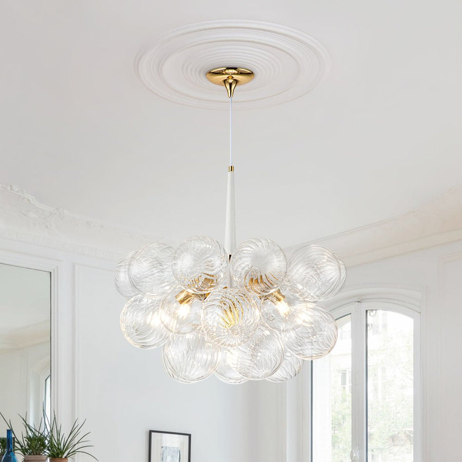 Chandelierias-Modern Cluster Swirl Glass Globe Bubble Chandelier-Chandelier-White-6 Bulbs