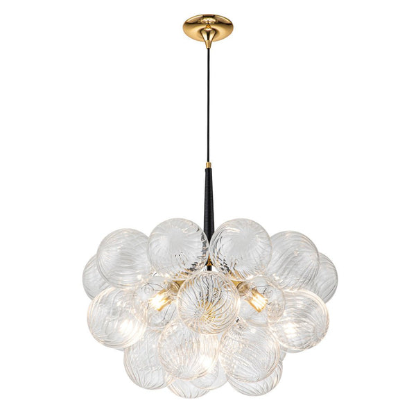 Chandelierias-Modern Cluster Swirl Glass Globe Bubble Chandelier-Chandelier-White-6 Bulbs