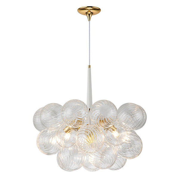 Chandelierias-Modern Cluster Swirl Glass Globe Bubble Chandelier-Chandelier-White-6 Bulbs