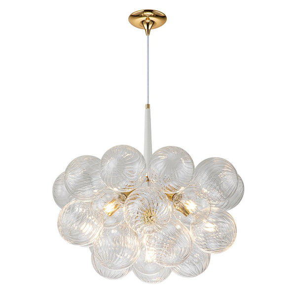 Chandelierias-Modern Cluster Swirl Glass Globe Bubble Chandelier-Chandelier-White-6 Bulbs