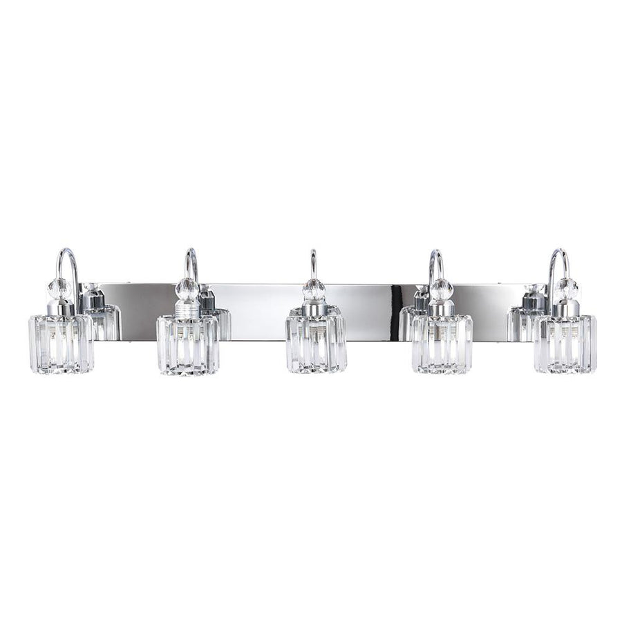 Chandelierias-Modern Crystal Vanity Light Bathroom Fixture-Wall Light-2 Bulbs-Black-Gold
