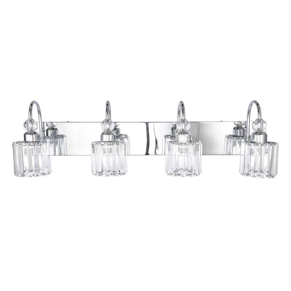 Chandelierias-Modern Crystal Vanity Light Bathroom Fixture-Wall Light-3 Bulbs-Chrome