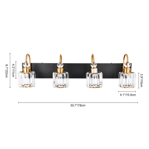 Chandelierias-Modern Crystal Vanity Light Bathroom Fixture-Wall Light-3 Bulbs-Chrome