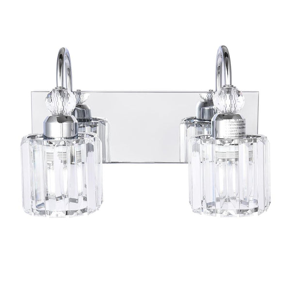 Chandelierias-Modern Crystal Vanity Light Bathroom Fixture-Wall Light-3 Bulbs-Chrome