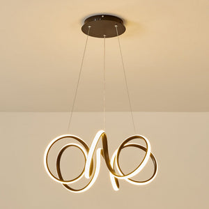 Chandelierias-Modern Curvy Loop Dimmable LED Pendant Light-Pendant-Black-