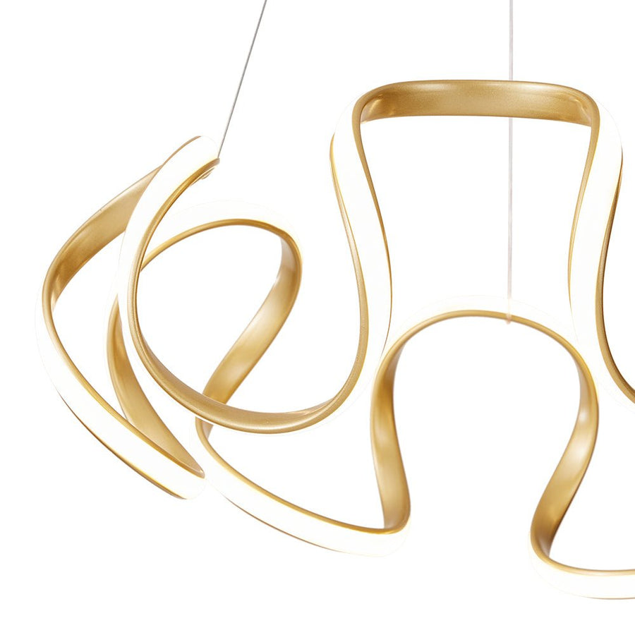 Chandelierias-Modern Curvy Loop Dimmable LED Pendant Light-Pendant-Black-