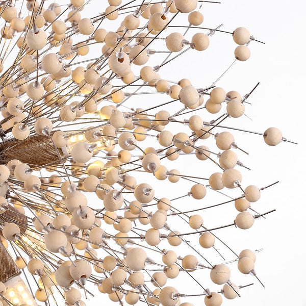 Chandelierias-Modern Decorative Wood Beads Firework Chandelier-Chandelier-9 Bulbs-