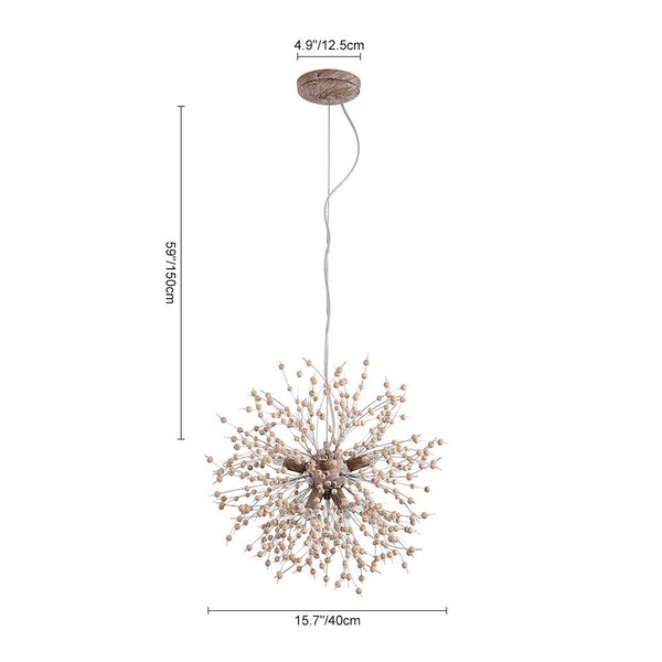 Chandelierias-Modern Decorative Wood Beads Firework Chandelier-Chandelier-9 Bulbs-