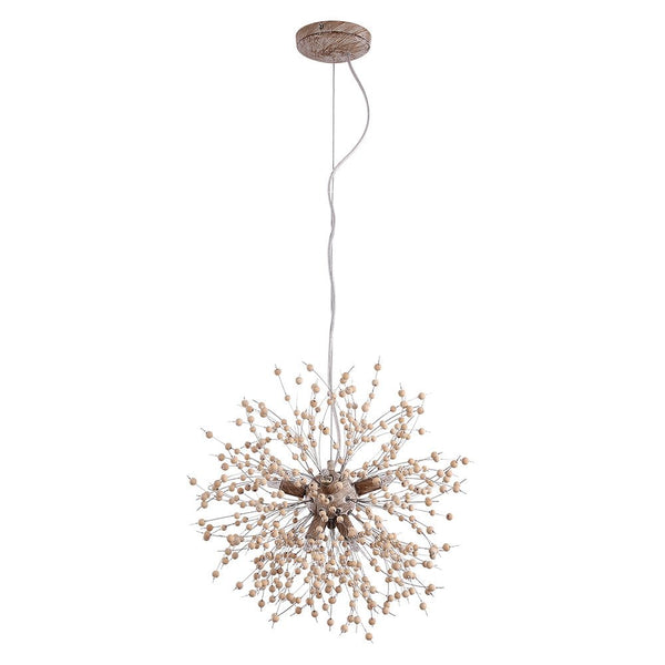 Chandelierias-Modern Decorative Wood Beads Firework Chandelier-Chandelier-9 Bulbs-