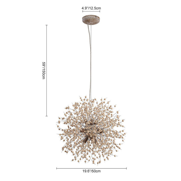 Chandelierias-Modern Decorative Wood Beads Firework Chandelier-Chandelier-9 Bulbs-