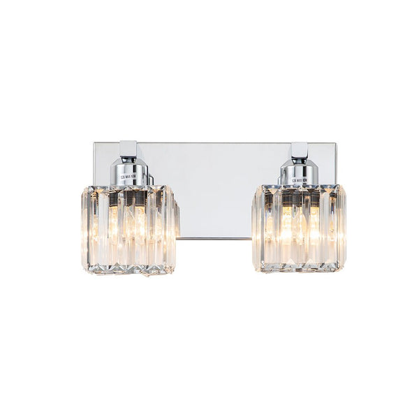 Chandelierias-Modern Dimmable Crystal Bathroom Vanity Light-Wall Light-Black & Gold-3 Bulbs