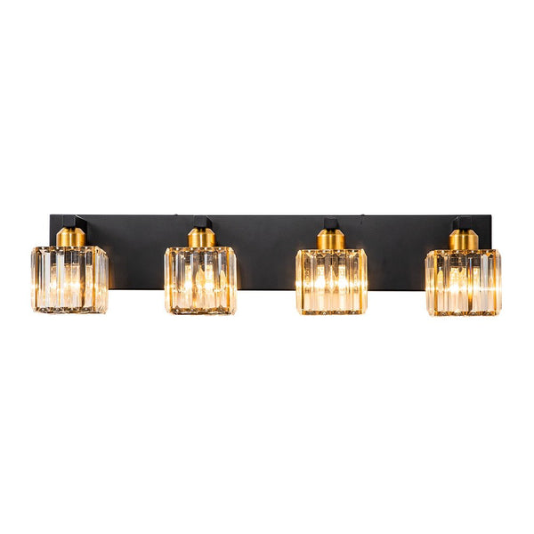 Chandelierias-Modern Dimmable Crystal Bathroom Vanity Light-Wall Light-Chrome-2 Bulbs