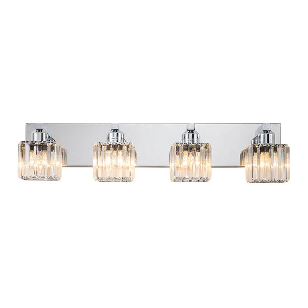 Chandelierias-Modern Dimmable Crystal Bathroom Vanity Light-Wall Light-Chrome-2 Bulbs