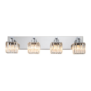 Chandelierias-Modern Dimmable Crystal Bathroom Vanity Light-Wall Light-Chrome-2 Bulbs