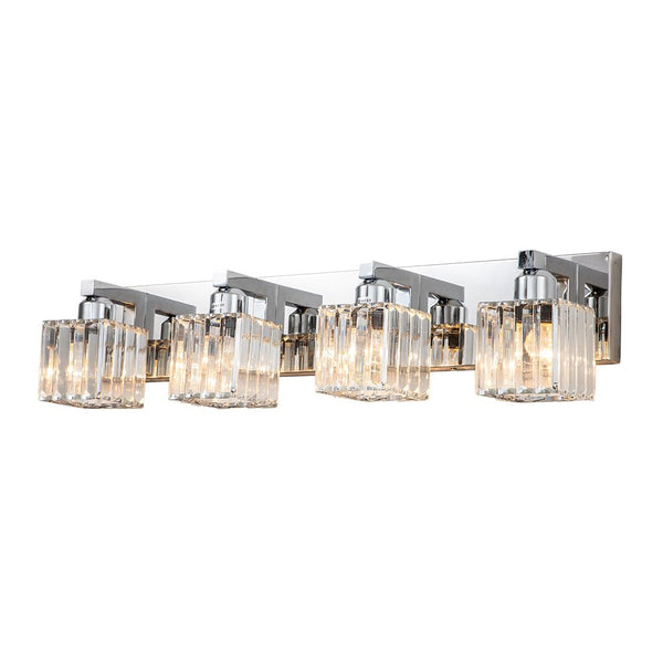 Chandelierias-Modern Dimmable Crystal Bathroom Vanity Light-Wall Light-Chrome-2 Bulbs