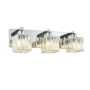 Chandelierias-Modern Dimmable Crystal Bathroom Vanity Light-Wall Light-Chrome-3 Bulbs