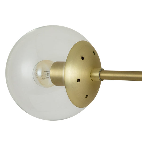 Chandelierias-Modern Double Clear Glass Globe Wall Light-Wall Light-Gold-