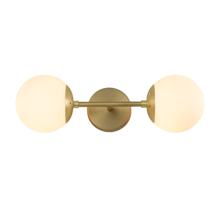 Chandelierias-Modern Double Opal Glass Globe Wall Light-Wall Light-Gold-