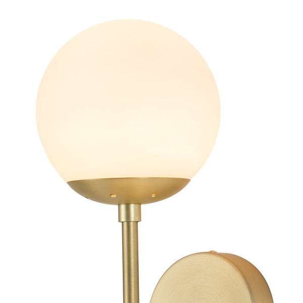 Chandelierias-Modern Double Opal Glass Globe Wall Light-Wall Light-Gold-