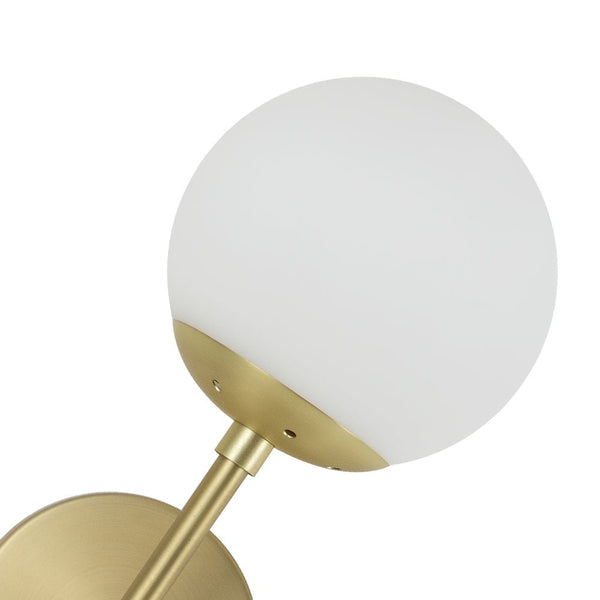 Chandelierias-Modern Double Opal Glass Globe Wall Light-Wall Light-Gold-