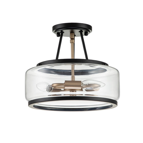 Chandelierias-Modern Drum Glass Semi-Flush Mount-Semi Flush--