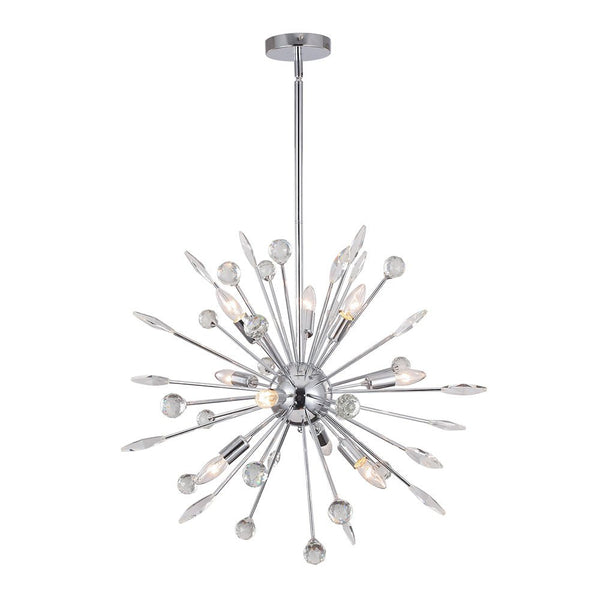 Chandelierias-Modern Faceted Beads Sputnik Sphere Chandelier-Chandelier-Chrome-9 Bulbs