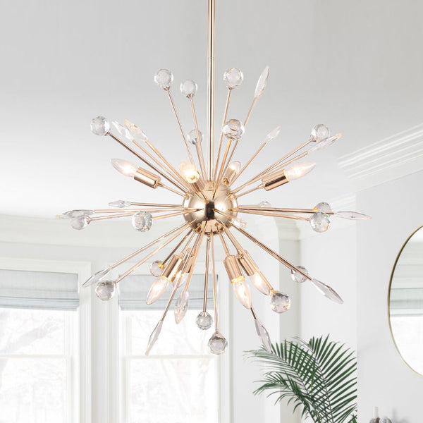 Chandelierias-Modern Faceted Beads Sputnik Sphere Chandelier-Chandelier-Gold-8 Bulbs