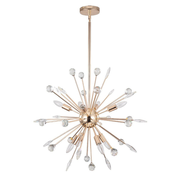 Chandelierias-Modern Faceted Beads Sputnik Sphere Chandelier-Chandelier-Gold-9 Bulbs