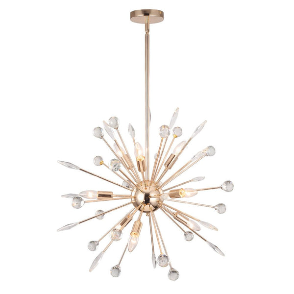 Chandelierias-Modern Faceted Beads Sputnik Sphere Chandelier-Chandelier-Gold-9 Bulbs