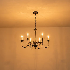 Chandelierias-Modern Farmhouse 6-Light Oil Rubbed Bronze Candle Style Chandelier-Chandeliers-6 Bulbs (Pre-order)-
