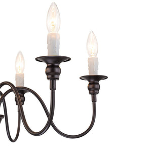 Chandelierias-Modern Farmhouse 6-Light Oil Rubbed Bronze Candle Style Chandelier-Chandeliers-6 Bulbs (Pre-order)-