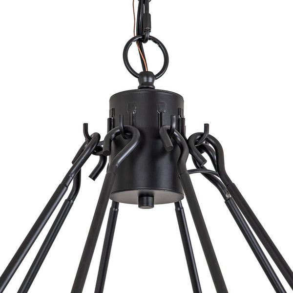 Chandelierias-Modern Farmhouse Candle Style Grand Wagon Wheel Chandelier-Chandeliers-Black-18 Bulbs (Customized & NOT-returnable)